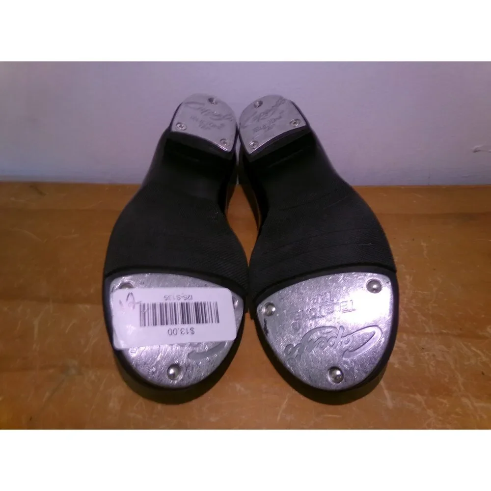 Pre-Owned Dance Tap Shoes Capezio Big Kids Black 12M Tyette Slip On Student